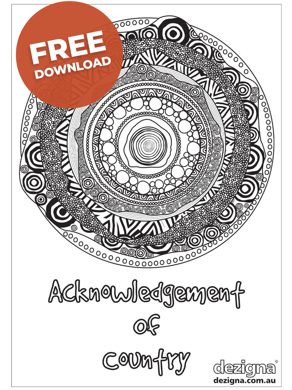 FREE DOWNLOAD - Acknowledgement of Country - A4 Colouring Sheet